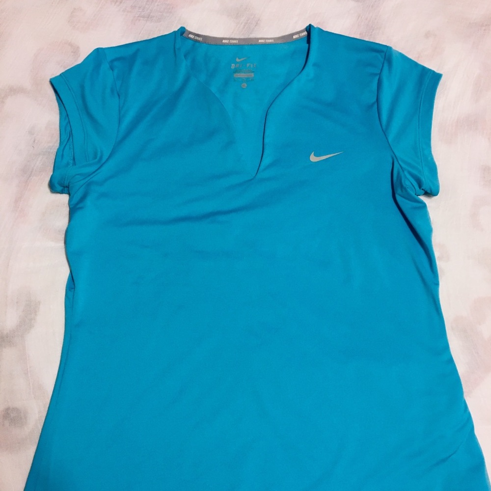 Blue Nike Dri-Fit VNeck Short Sleeve Top